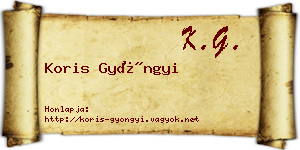 Koris Gyöngyi névjegykártya