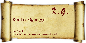 Koris Gyöngyi névjegykártya