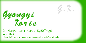 gyongyi koris business card